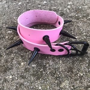Pink Vegan Leather Choker💘